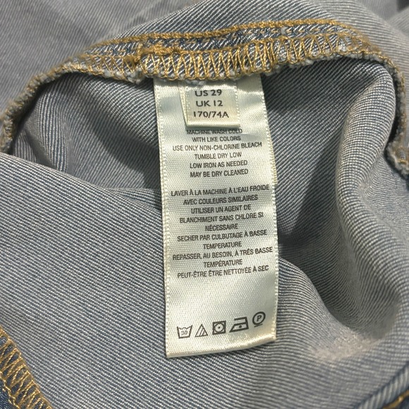 Free People Just Float On Flare Jeans 29 High Rise Bell Bottoms Light Blue NWT - Picture 4 of 11